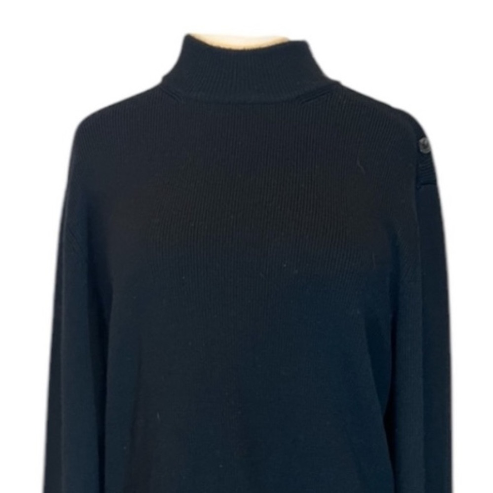 Victoronix Swiss Army Black Wool Mock Turtleneck Size Large
